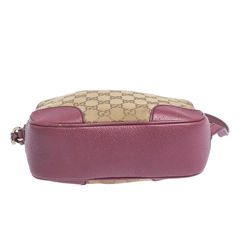 Gucci Beige/Pink GG Umhängetasche aus Segeltuch und Leder Damen
