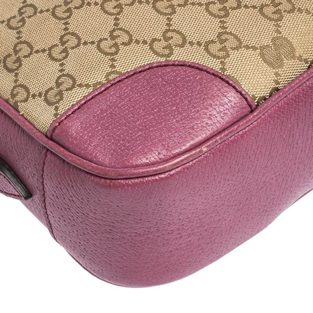Women's Gucci Beige/Pink GG Canvas and Leather Crossbody Bag