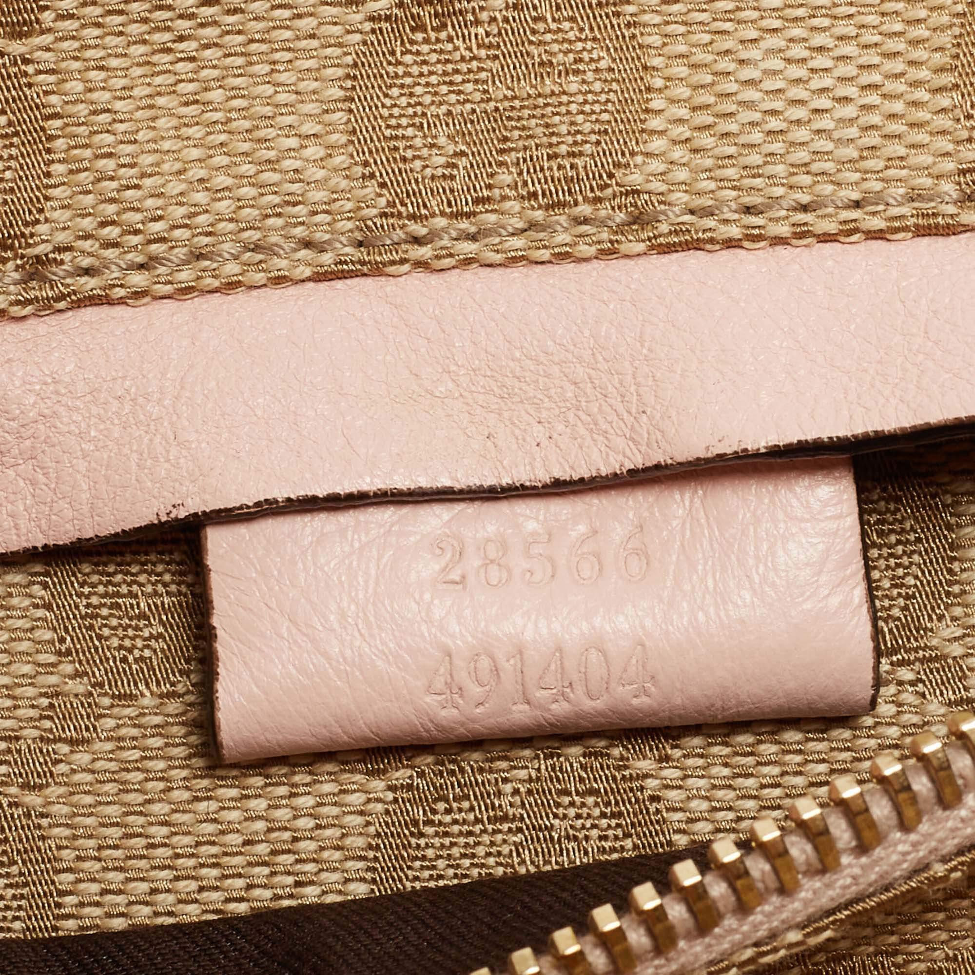 Women's Gucci Beige/Pink GG Canvas and Leather Double Pocket Belt Bag