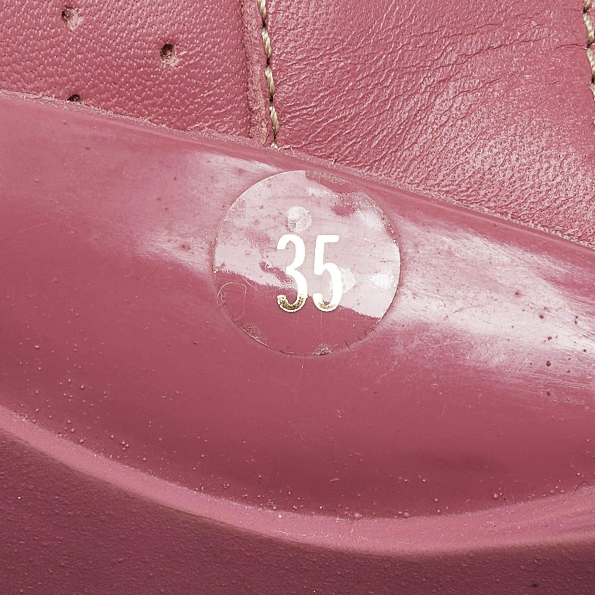 Gucci Beige/Pink GG Canvas and Leather Low Top Sneakers Size 35 For Sale 3
