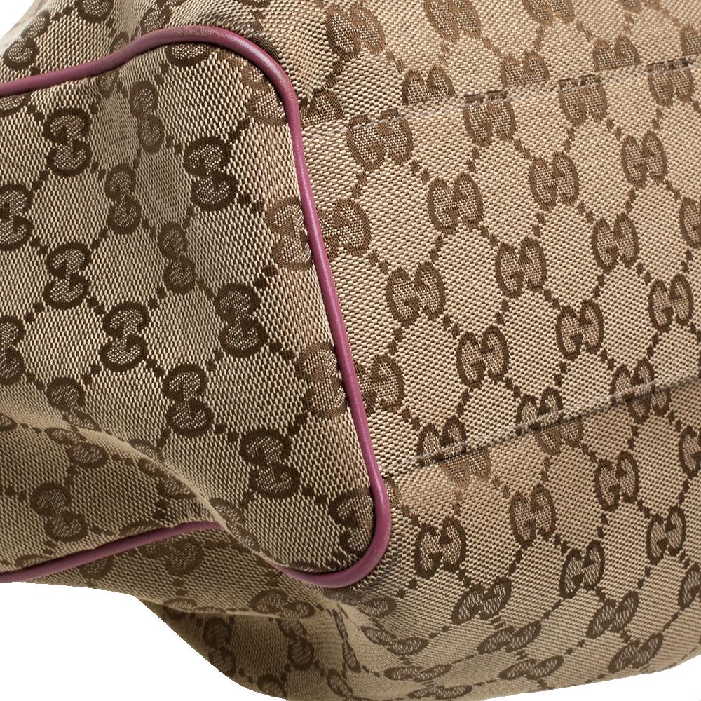 Gucci Beige/Pink GG Canvas and Leather Medium Sukey Tote 4