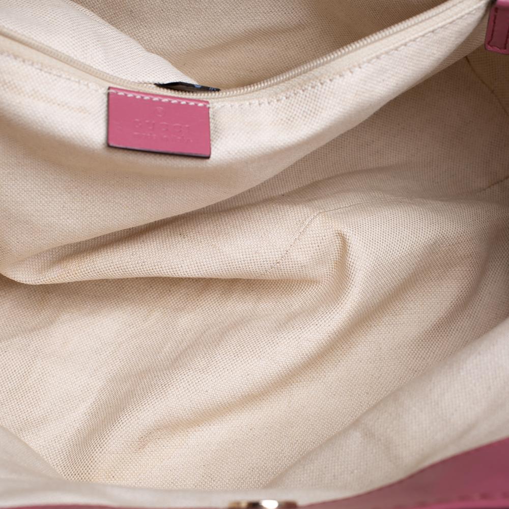 Gucci Beige/Pink GG Canvas and Leather Medium Sukey Tote 2