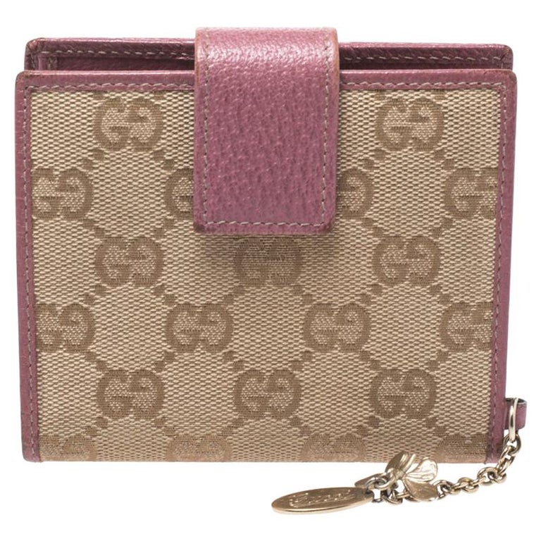 Gucci Beige/Pink GG Canvas Compact Wallet at 1stDibs  gucci compact wallet,  gucci wallet pink, gucci pink wallet