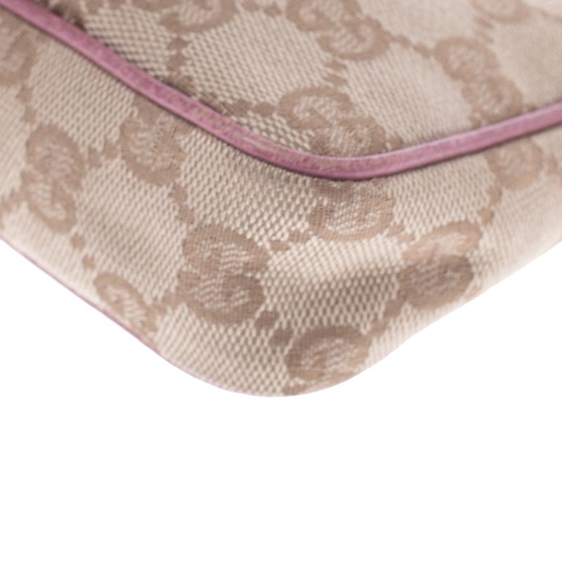 Gucci Beige/Pink GG Canvas Pochette Bag 1