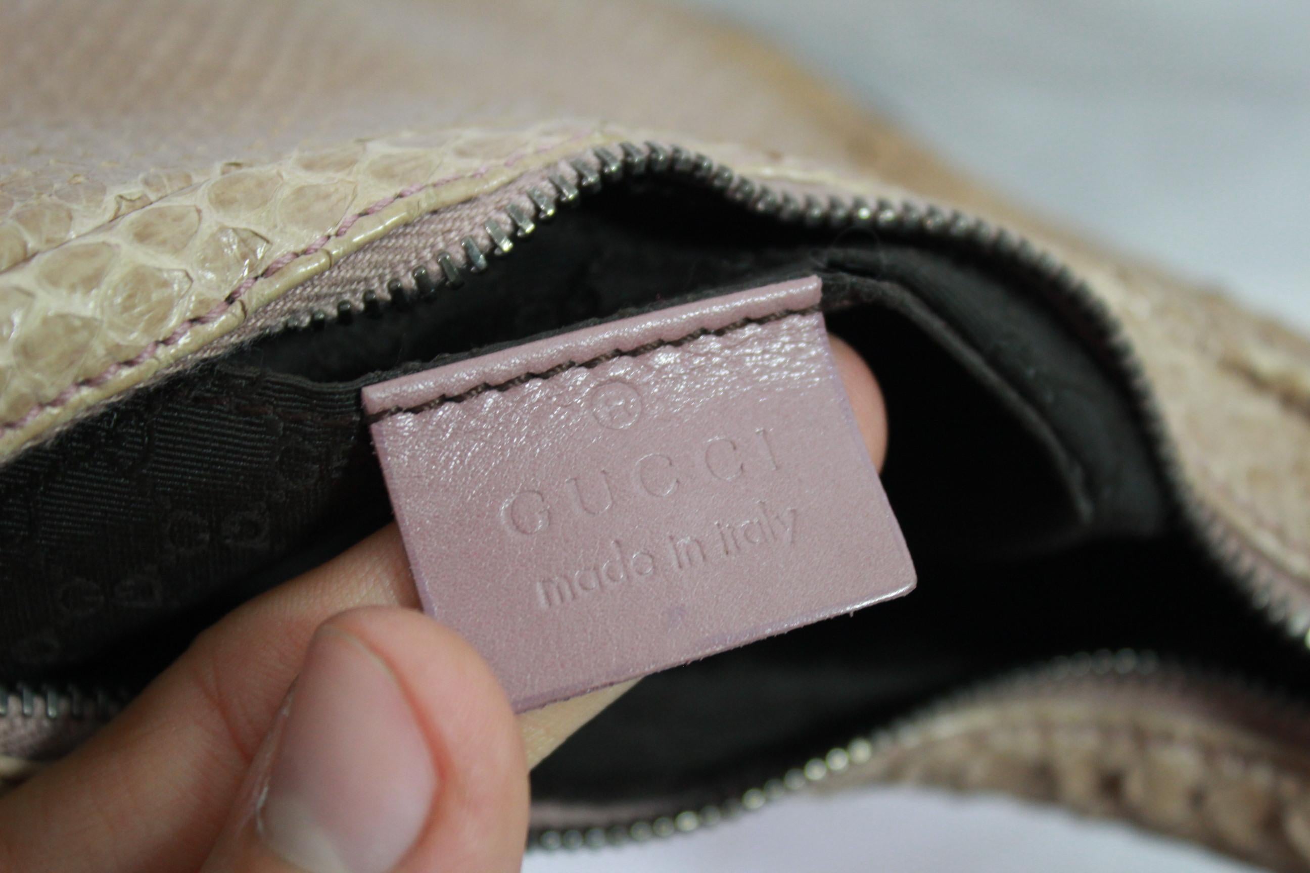 Gucci Beige / Pink Mini  Handbag in Python Leather 2