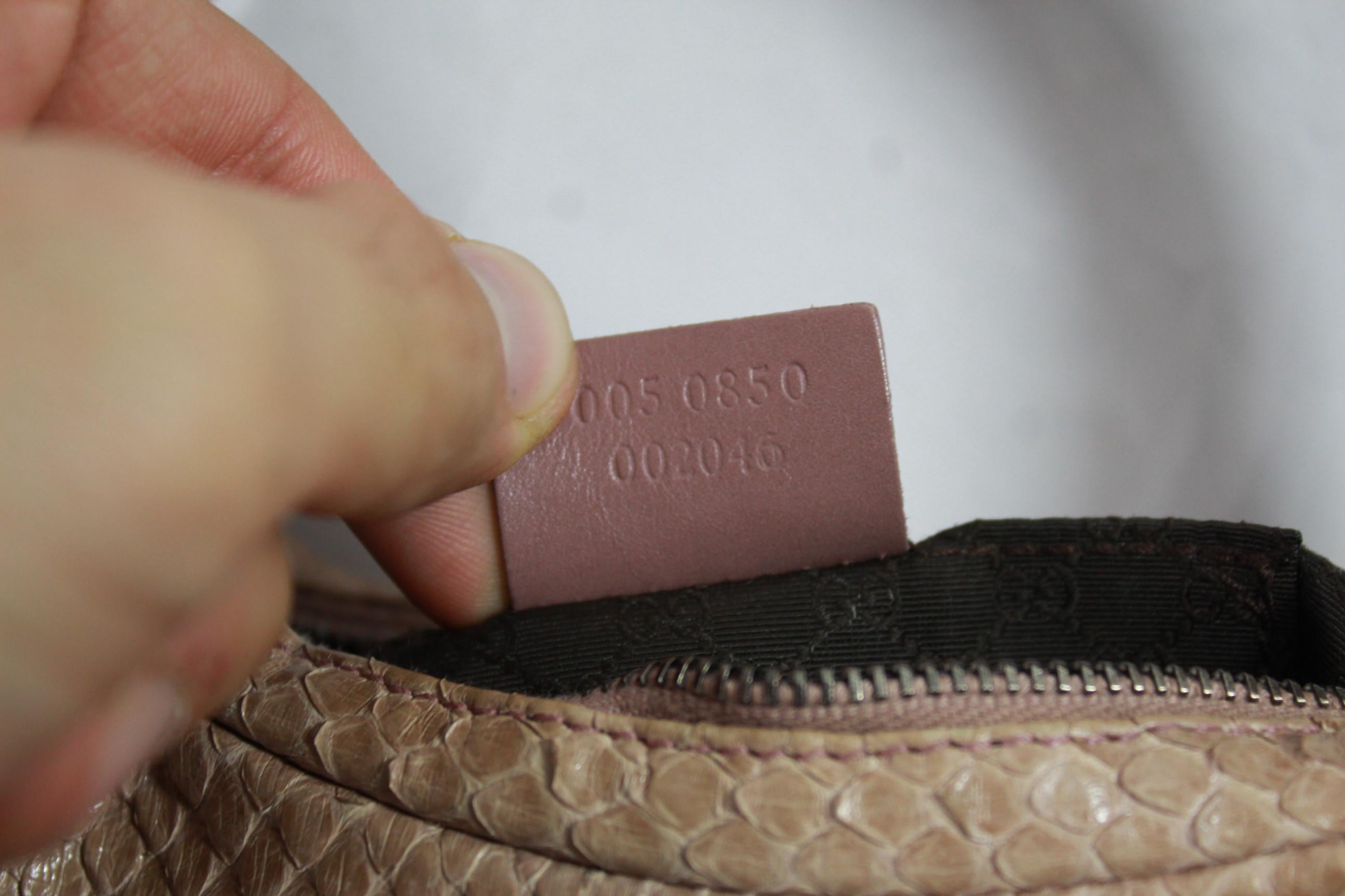 Gucci Beige / Pink Mini  Handbag in Python Leather 3