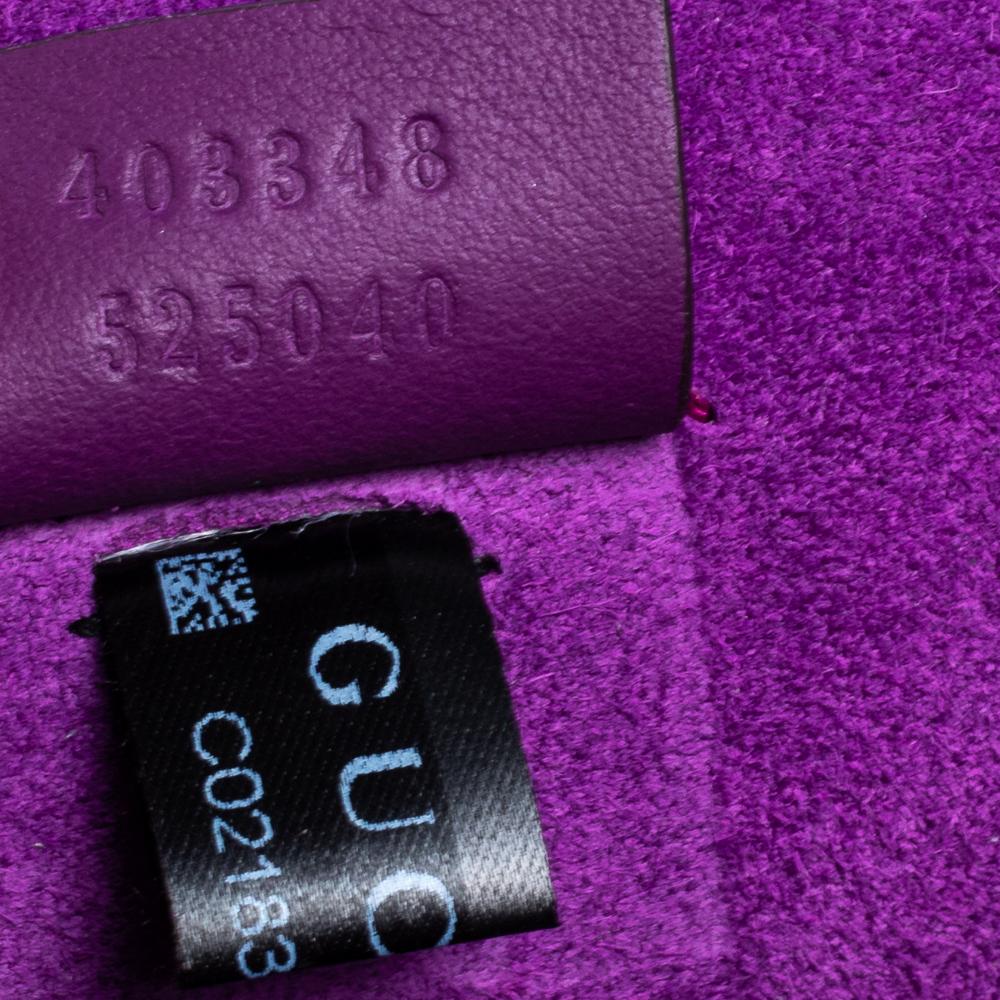 Gucci Beige/Purple Embroidered GG Supreme Canvas Medium Dionysus Shoulder Bag 3