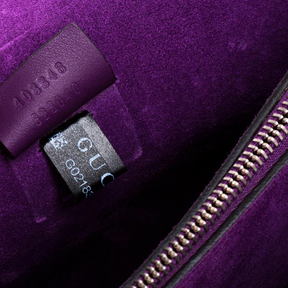 Black Gucci Beige/Purple GG Supreme Canvas and Suede Medium Dionysus Shoulder Bag