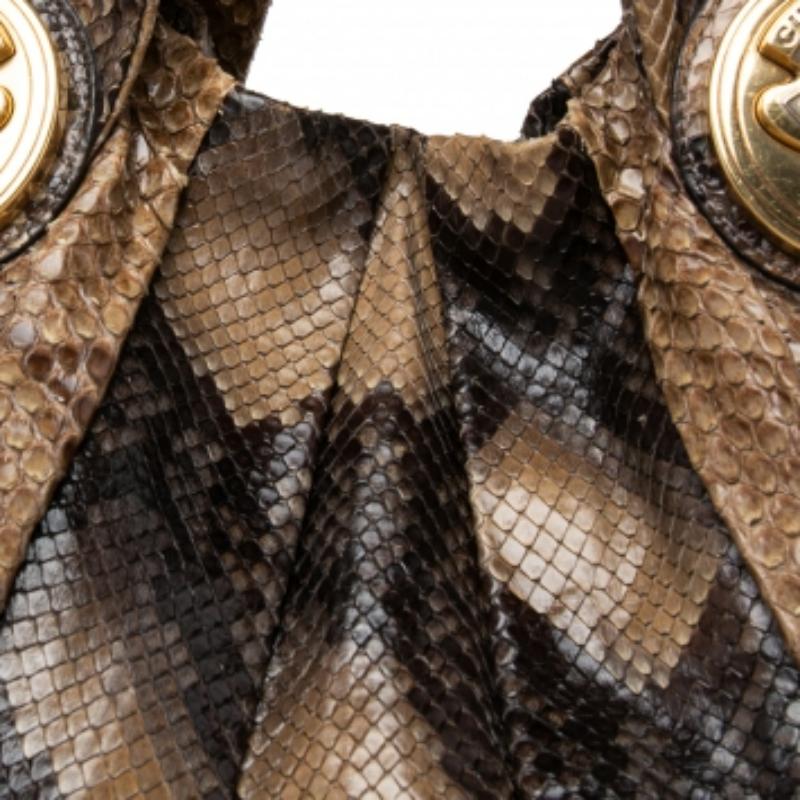 Gucci Borsa Hysteria grande in pitone beige In condizioni buone in vendita a Dubai, Al Qouz 2