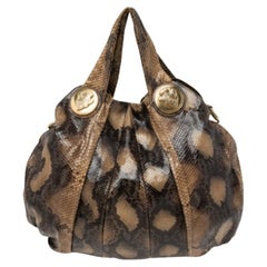 Gucci Borsa Hysteria grande in pitone beige