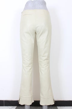 Gucci Beige Python Leather Vintage Trousers 90s