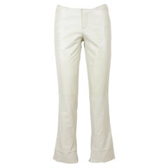 Gucci Beige Python Leather Retro Trousers 90s