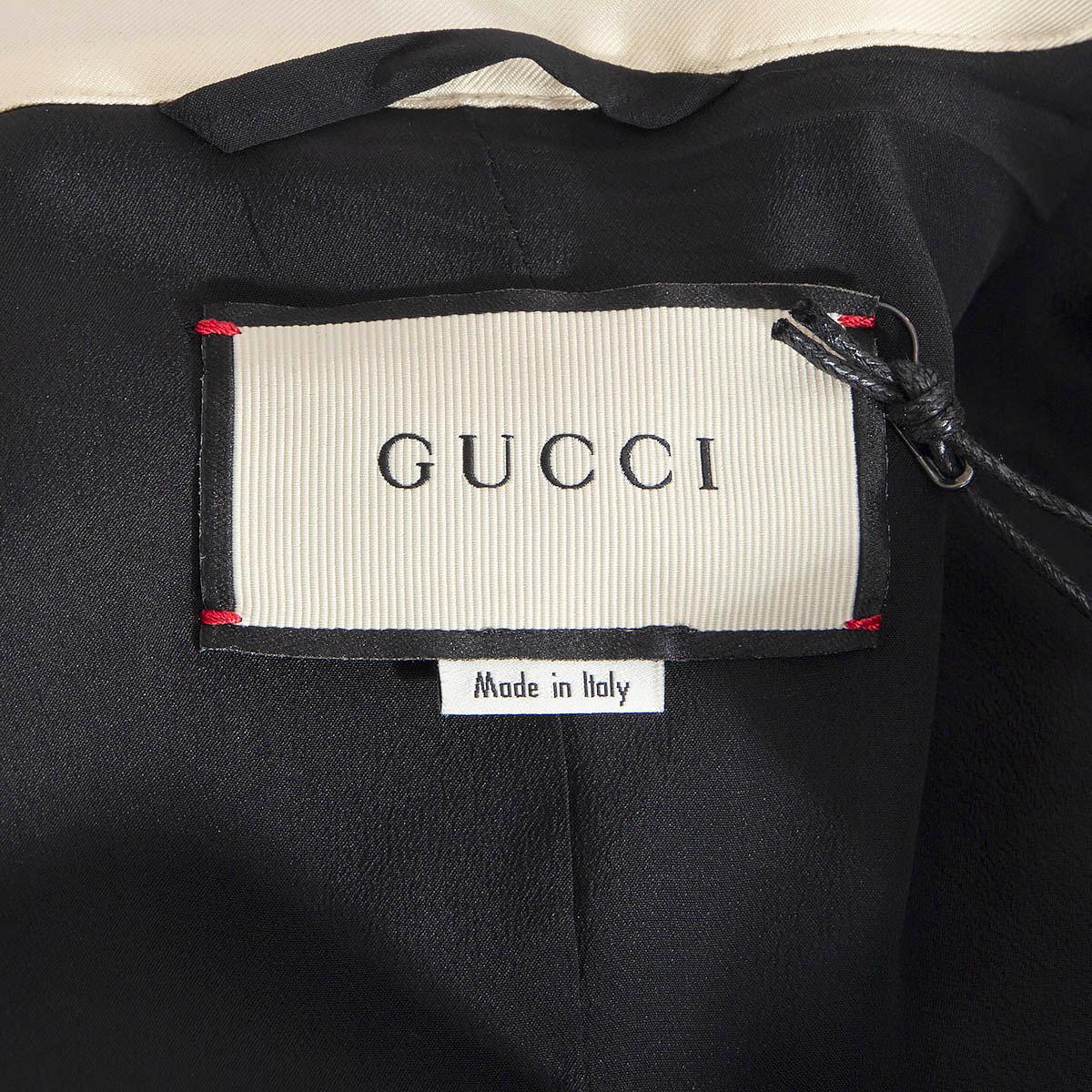 GUCCI beige red 2017 SILK TWILL GROSGRAIN TRIM TWEED Blazer Jacket 44 L For Sale 3