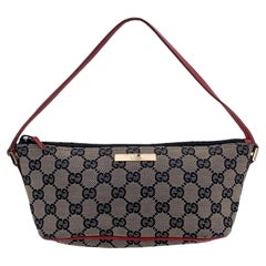 Gucci Beige Rouge Noir Monogramme Pochette Bateau Sac épaule Sac à main