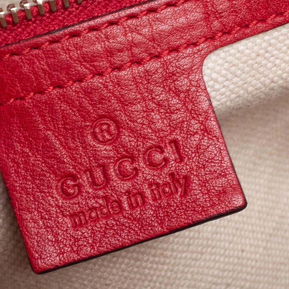 Gucci Beige/Red Canvas And Leather Flap Bella Shoulder Bag 6