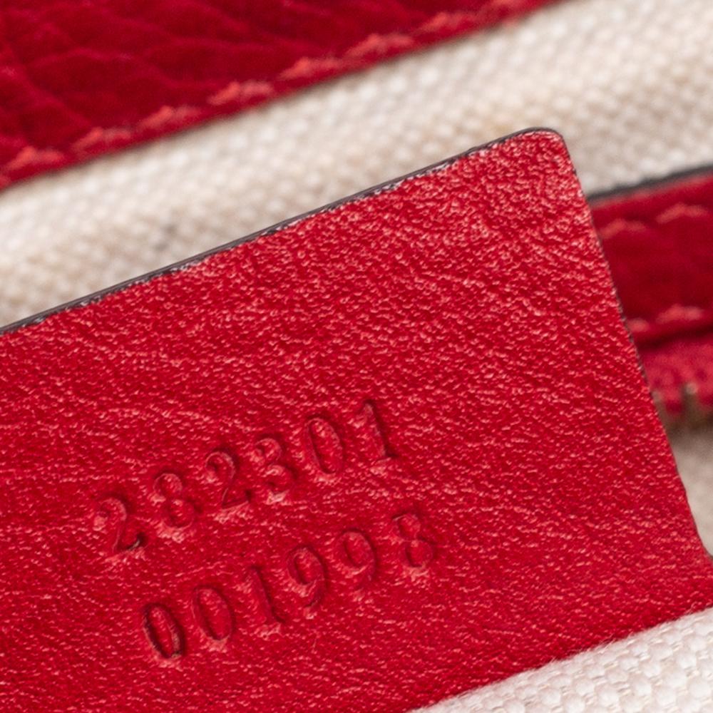Gucci Beige/Red Canvas And Leather Flap Bella Shoulder Bag 7