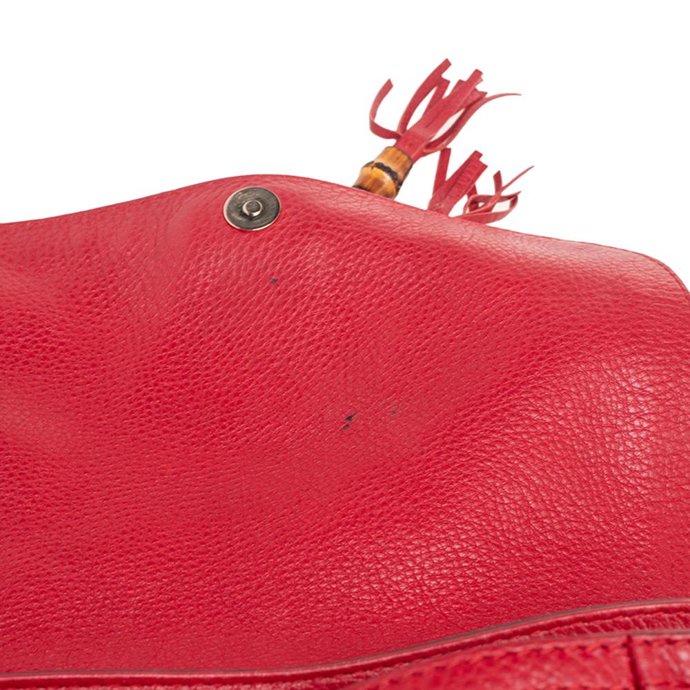 Gucci Beige/Red Canvas And Leather Flap Bella Shoulder Bag 2