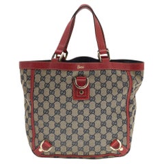 Gucci Beige/Red GG Canvas And Leather Abbey D Ring Hobo