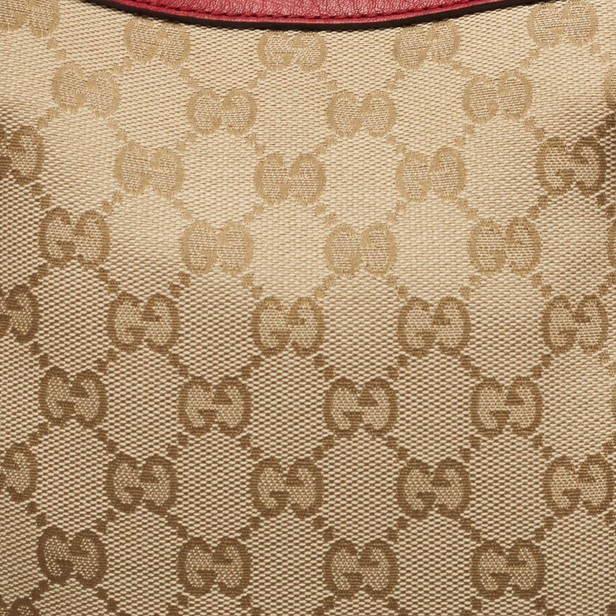 Gucci Beige/Red GG Canvas and Leather GG Interlocking Shopper Tote 9