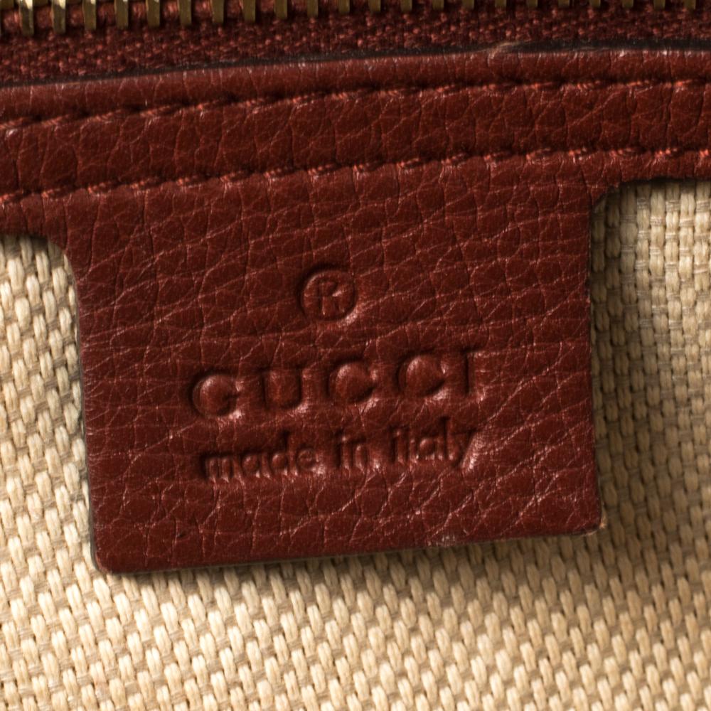 Gucci Beige/Red GG Canvas and Leather Medium Supreme Web Dressage Tote 1