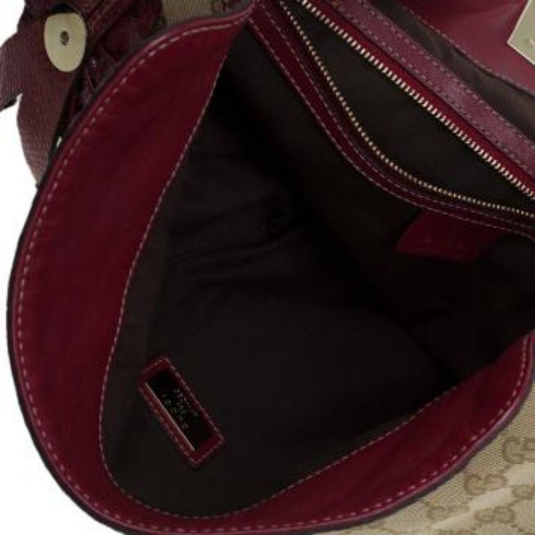 Gucci Beige/Rote GG Canvas und Python Medium Indy Top Handle Bag aus Segeltuch im Angebot 1