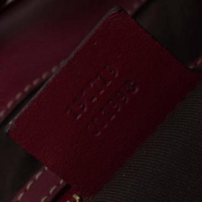 Gucci Beige/Rote GG Canvas und Python Medium Indy Top Handle Bag aus Segeltuch im Angebot 3