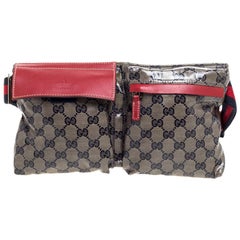 Gucci Beige/Red GG Coated Canvas and Leather Belt Bag