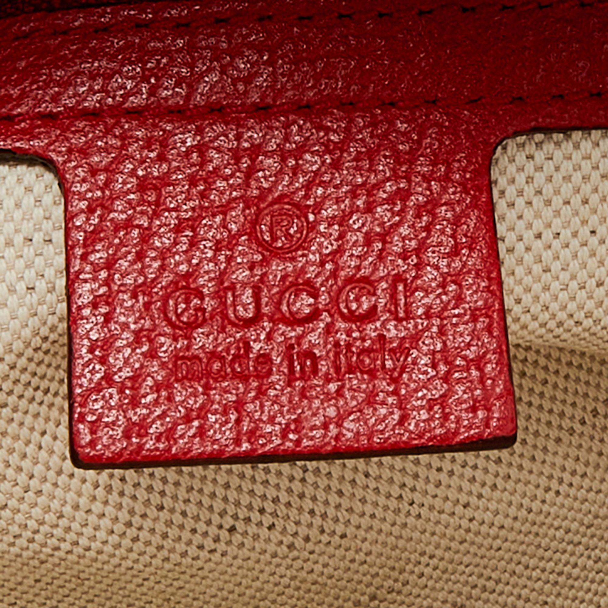 Gucci Beige/Red GG Supreme Canvas and Leather Small Backpack 3