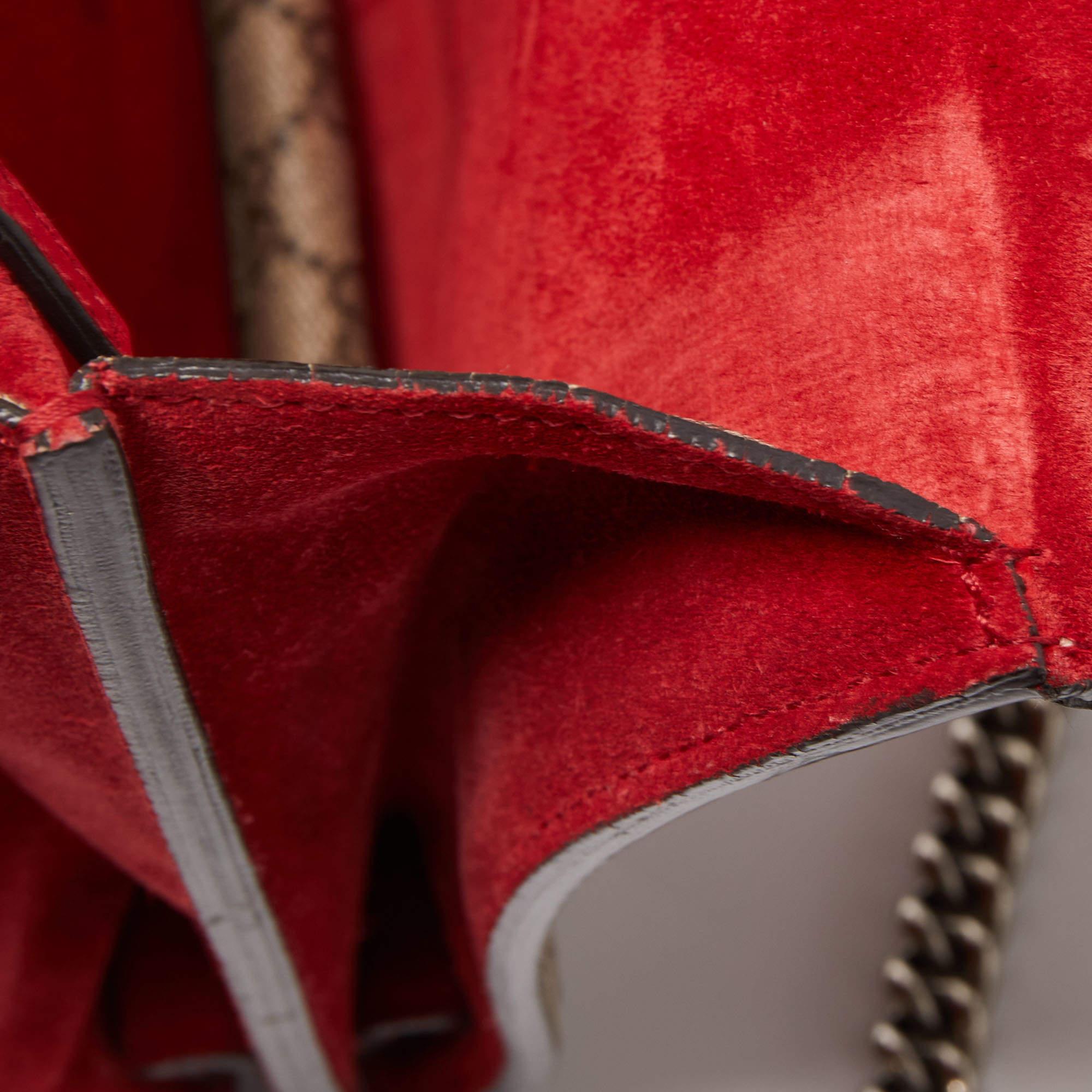 Gucci Beige/Red GG Supreme Canvas and Suede Medium Dionysus Shoulder Bag 14