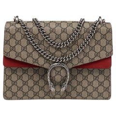 Gucci Beige/Red GG Supreme Canvas Medium Dionysus Shoulder Bag