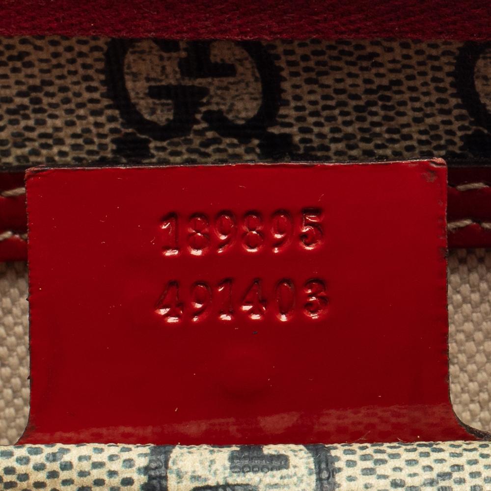 Gucci Beige/Red Heart Tattoo GG Supreme Canvas Medium Joy Bosston Bag 4