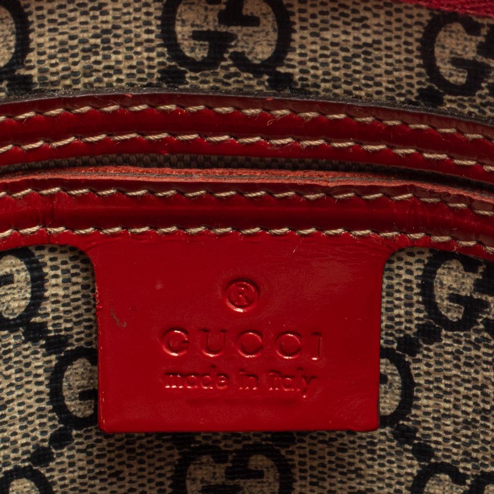 Gucci Beige/Red Heart Tattoo GG Supreme Canvas Medium Joy Bosston Bag In Fair Condition In Dubai, Al Qouz 2