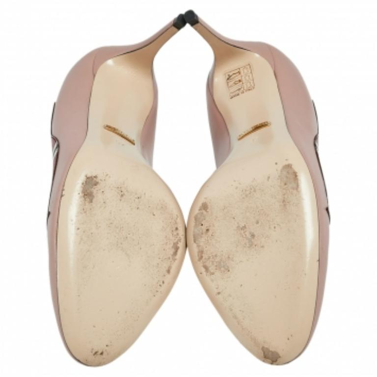 Gucci - Serpent Yoko beige/rouge  Escarpins Taille 37 en vente 3