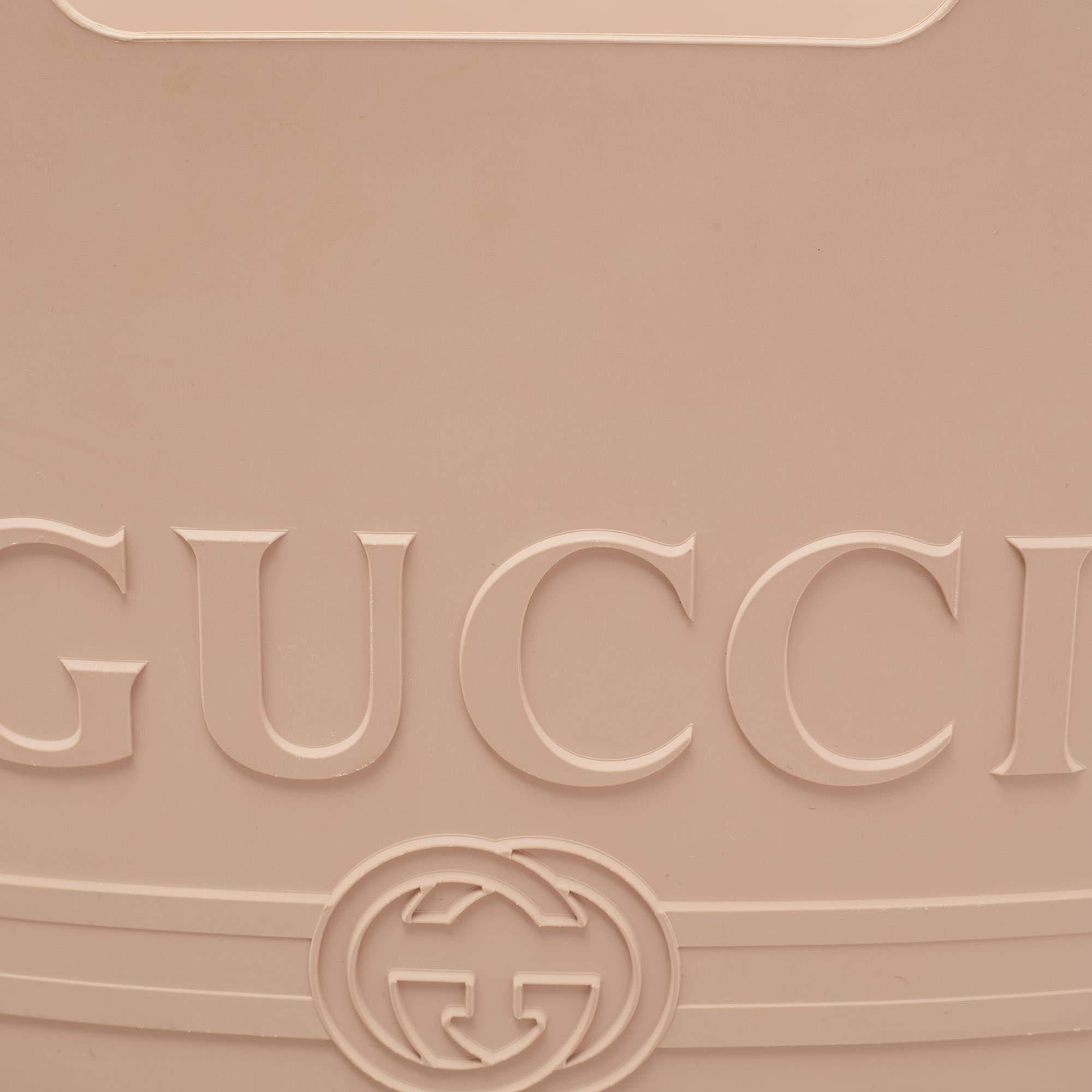 Gucci Beige Rubber Oversized Logo Tote 5