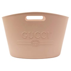 Gucci Beige Rubber Oversized Logo Tote