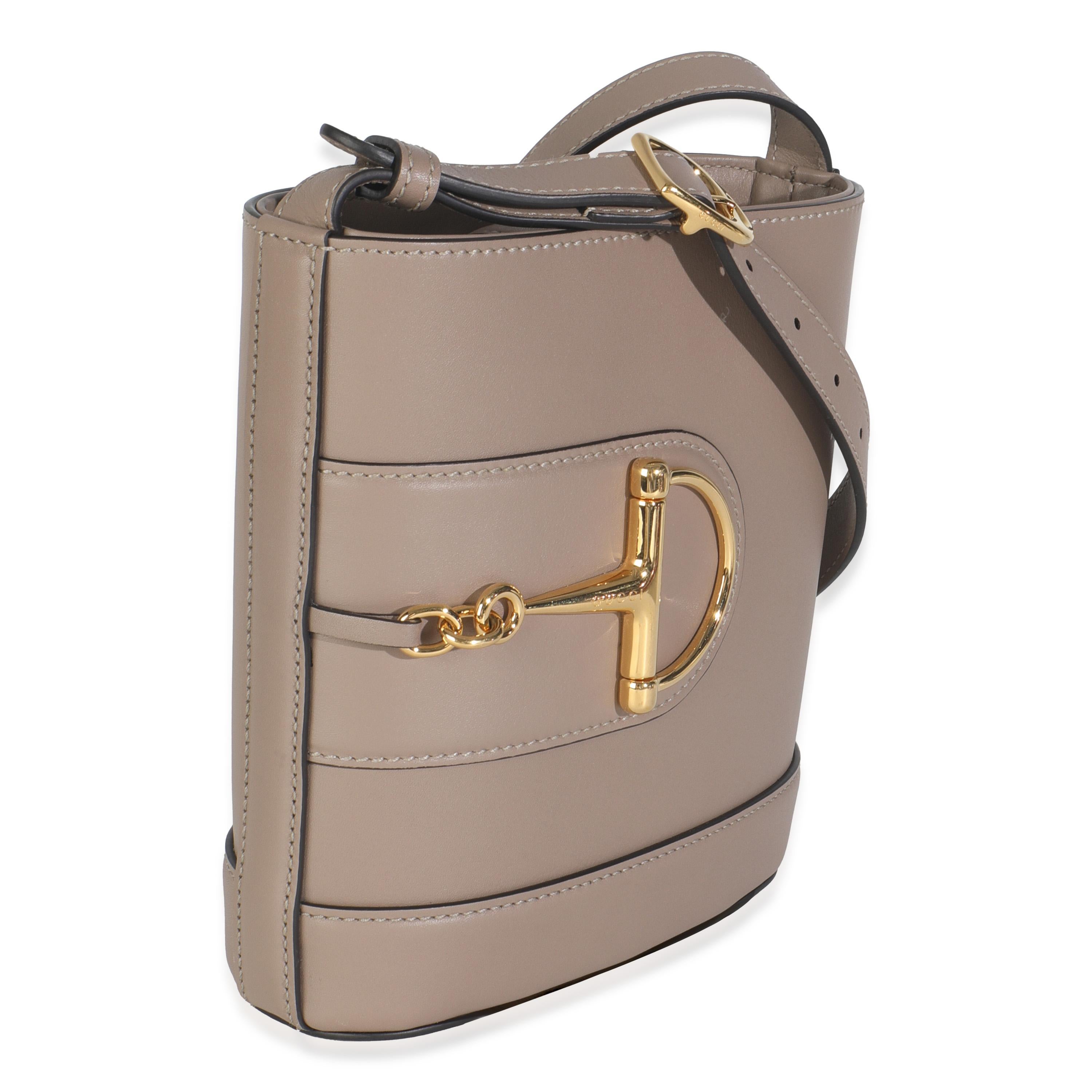 Beige Gucci Borsa a secchiello piccola 73 in pelle di vitello liscia beige