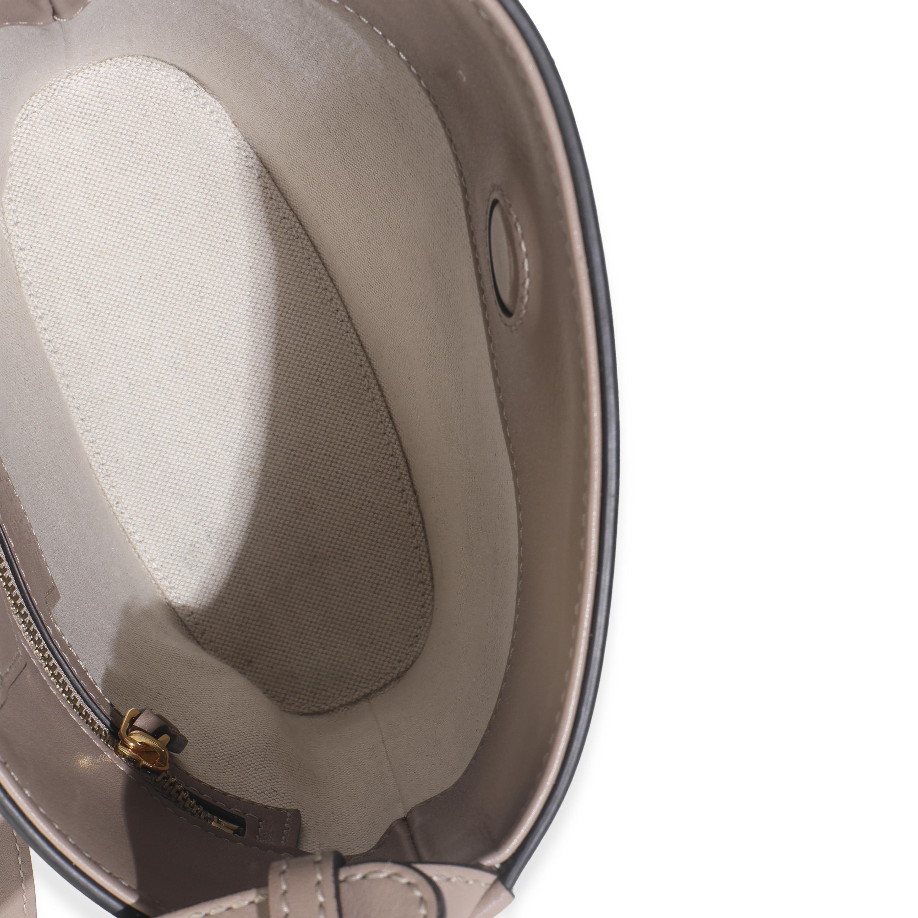 Gucci Borsa a secchiello piccola 73 in pelle di vitello liscia beige 1