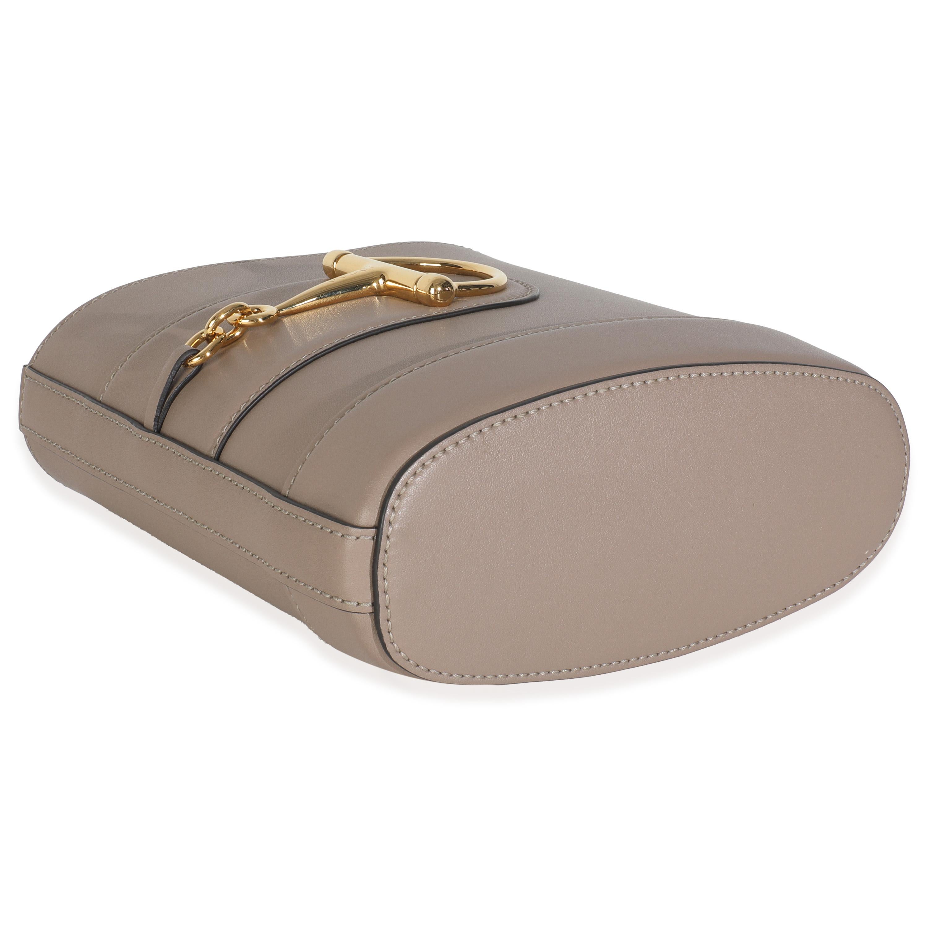 Gucci Borsa a secchiello piccola 73 in pelle di vitello liscia beige 2