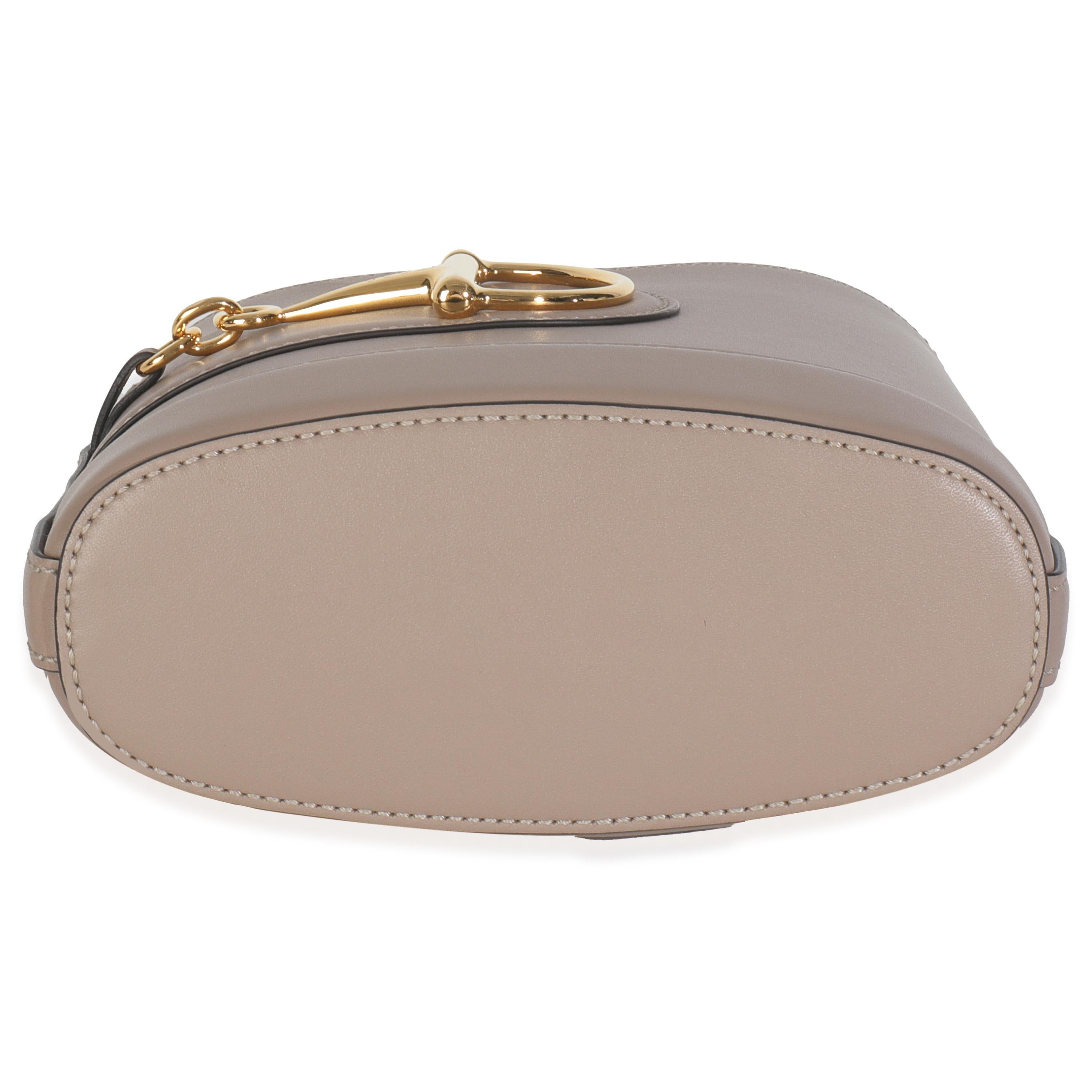 Gucci Borsa a secchiello piccola 73 in pelle di vitello liscia beige 3