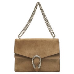 Gucci Beige Suede and Leather Medium Dionysus Shoulder Bag