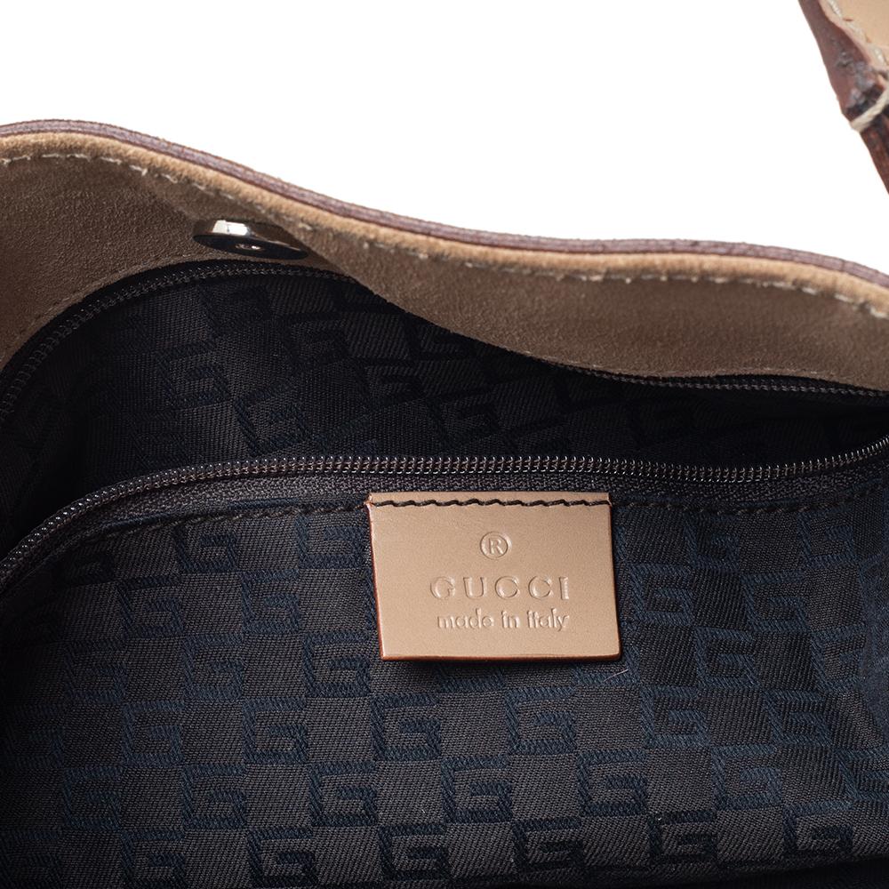 Gucci Beige Suede And Leather Shoulder Bag For Sale 3