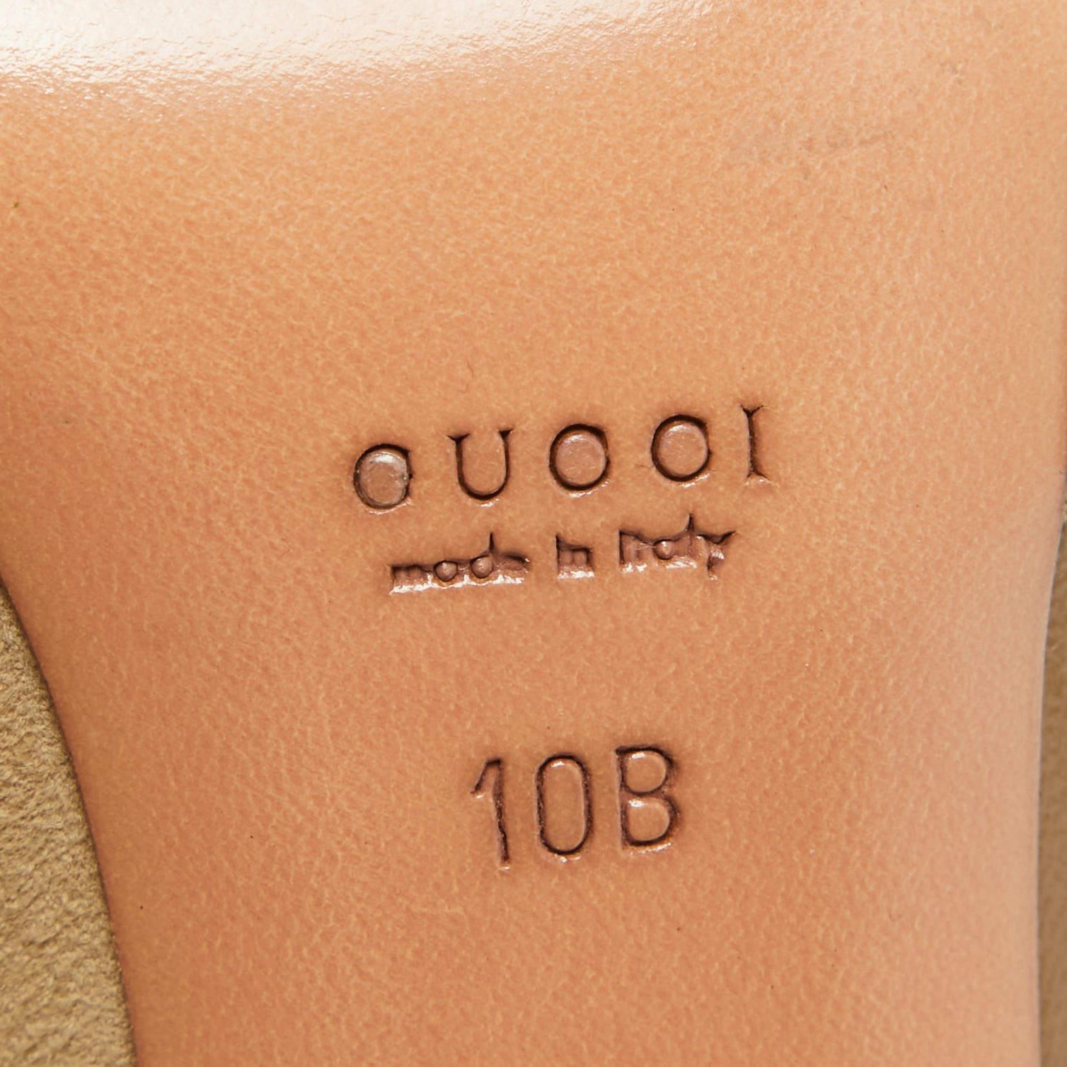 Gucci  Daim et velours beige  D'Orsay escarpins taille 40,5 en vente 3
