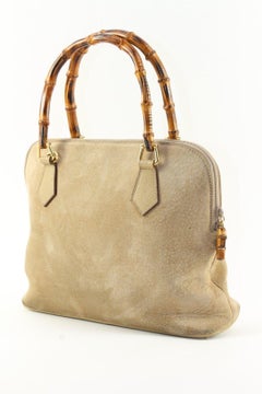 GUCCI Beige Suede Bamboo Dome 1GK1226K