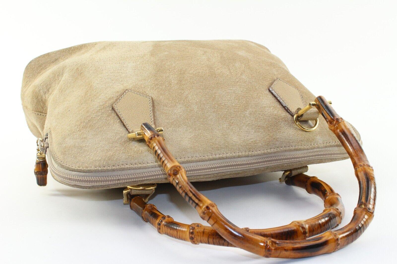 GUCCI Beige Suede Bamboo Dome 1GK1226K For Sale 1