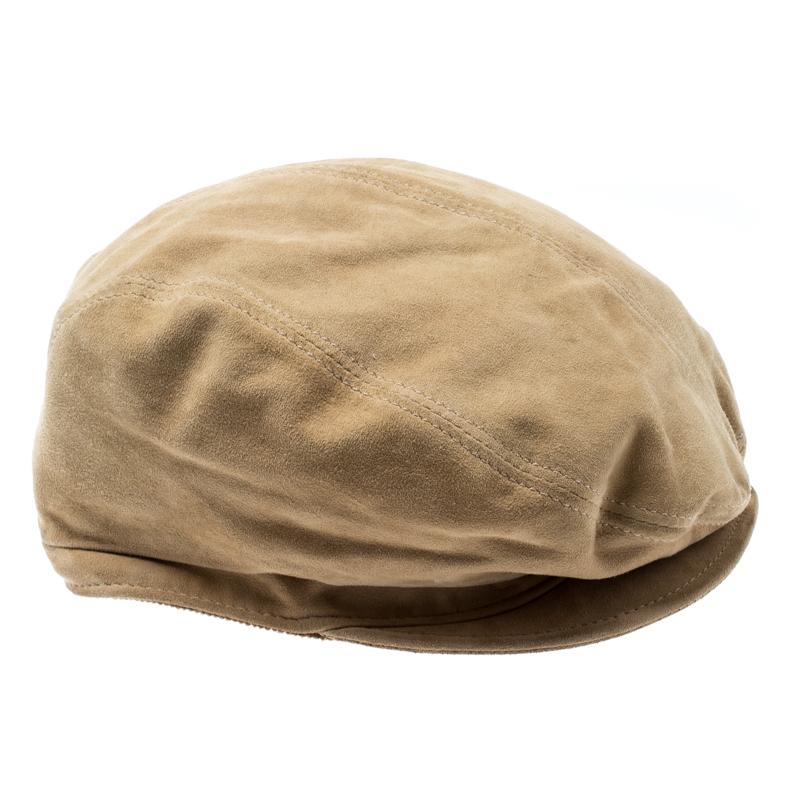 Women's Gucci Beige Suede Large Beret Hat Size M