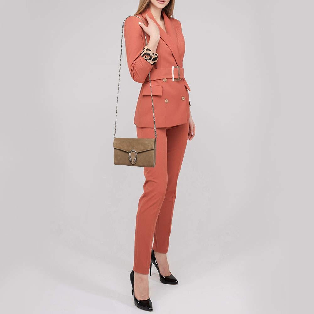 Gucci Beige Suede Mini Dionysus Shoulder Bag In Good Condition In Dubai, Al Qouz 2
