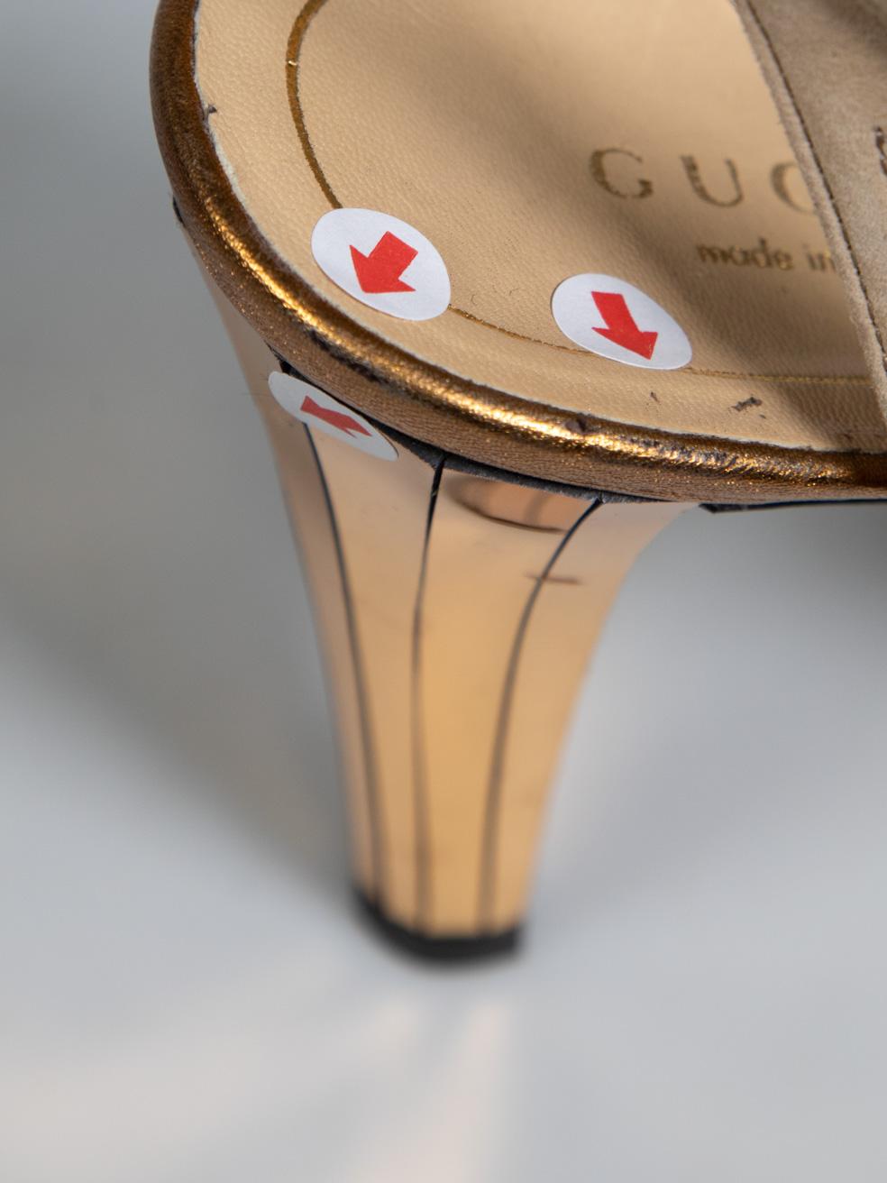 Gucci Sandalias Peep Toe Beige Ante Talla IT 39.5 en venta 2