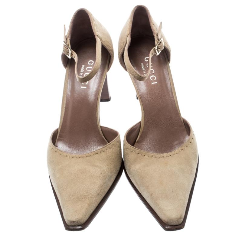 Masterfully crafted in quality suede, these pumps are quite the sharp add-ons to your collection. They feature pointed toes, ankle straps, and 8 cm heels. Add this pair of luxury pumps to your closet and let your shoes do the talking!

Includes: