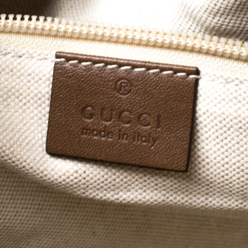 Men's Gucci Beige/Tan Diamante Canvas and Leather Zip Pocket Briefcase