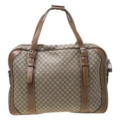 Gucci Beige/Tan Diamante Canvas and Leather Zip Pocket Briefcase
